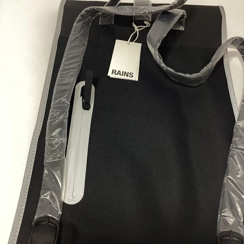 Rains Brand Black Reflective Waterproof Backpack Bag New